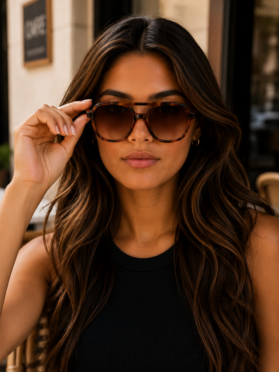 REMAIN CLASSIC OVERSIZED SUNGLASSES IN TAN