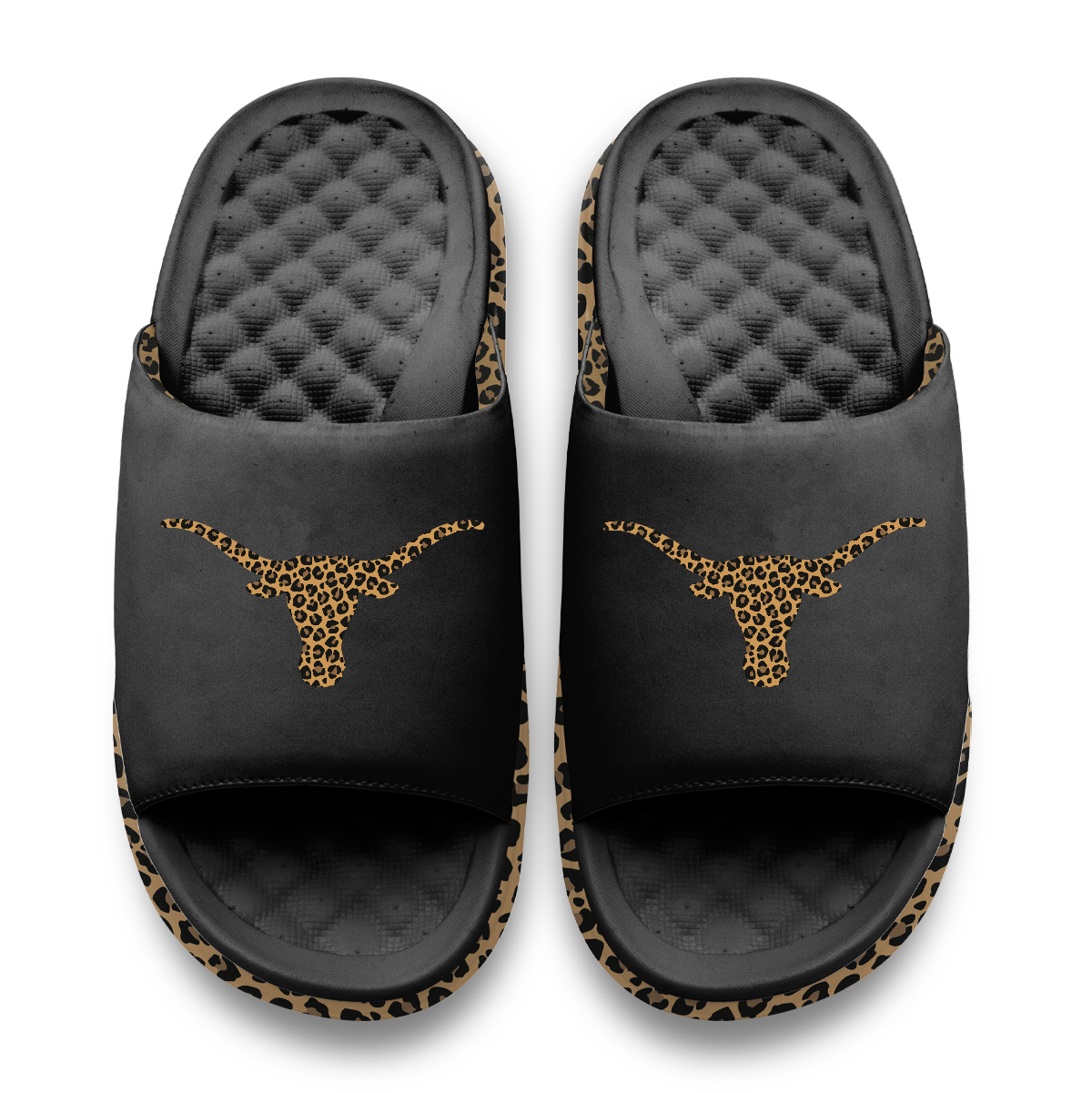 Texas Longhorns Cheetah Dip Motive Slide Sandles