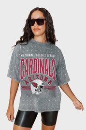 ARIZONA CARDINALS PRIME SHINE MINI RHINESTONE SHORT SLEEVE CLASSIC TEE BY RANDI MAHOMES