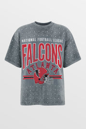 ATLANTA FALCONS PRIME SHINE MINI RHINESTONE SHORT SLEEVE CLASSIC TEE BY RANDI MAHOMES