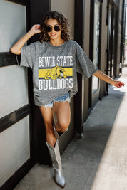 Grey Bowie State Bulldogs Mini Rhinestone Tee - On Model Side Pose | Gameday Couture - SOHO