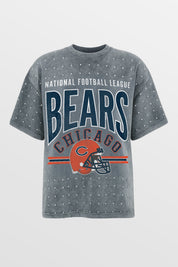 CHICAGO BEARS PRIME SHINE MINI RHINESTONE SHORT SLEEVE CLASSIC TEE BY RANDI MAHOMES