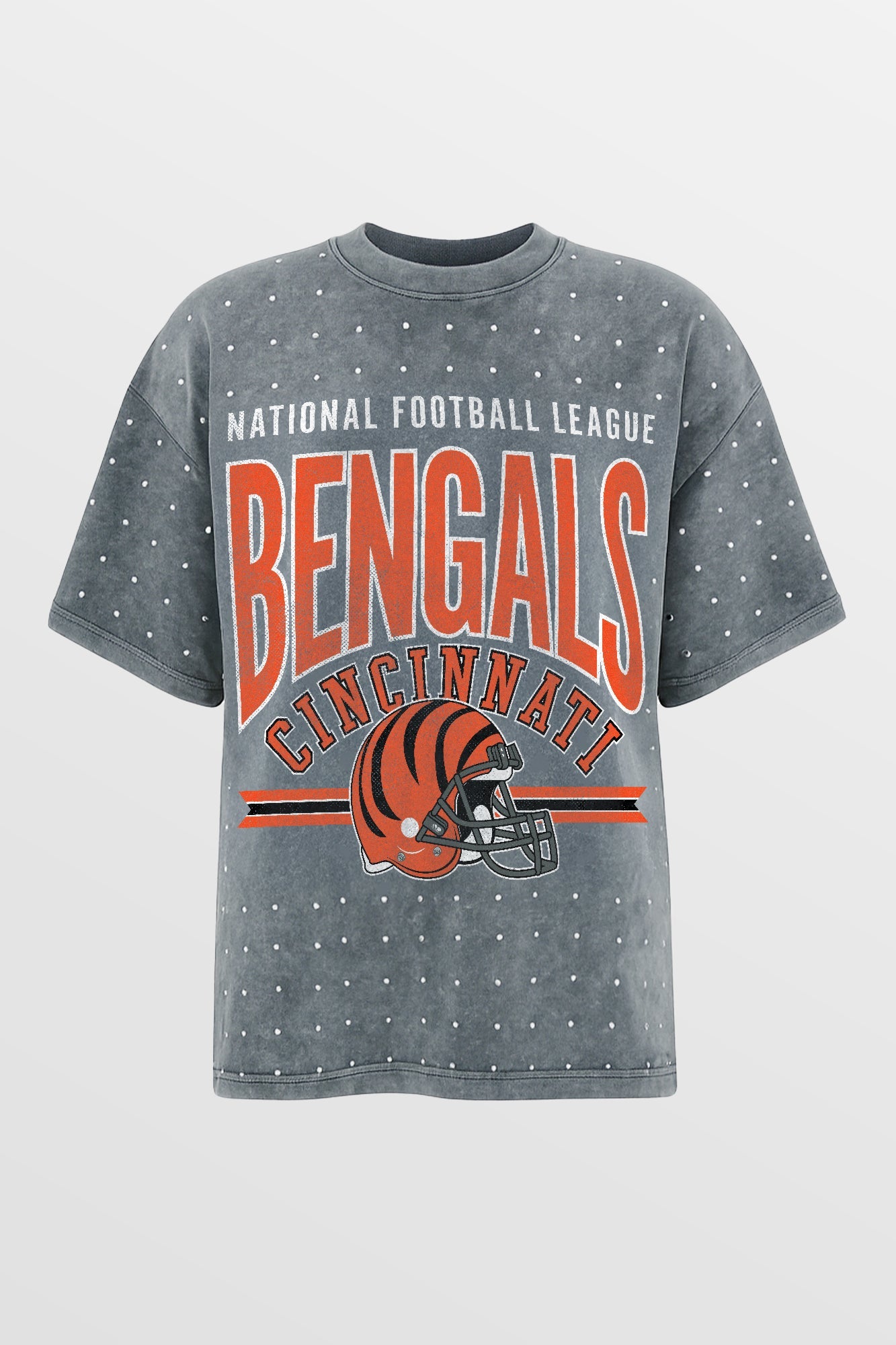 CINCINNATI BENGALS PRIME SHINE MINI RHINESTONE SHORT SLEEVE CLASSIC TEE BY RANDI MAHOMES