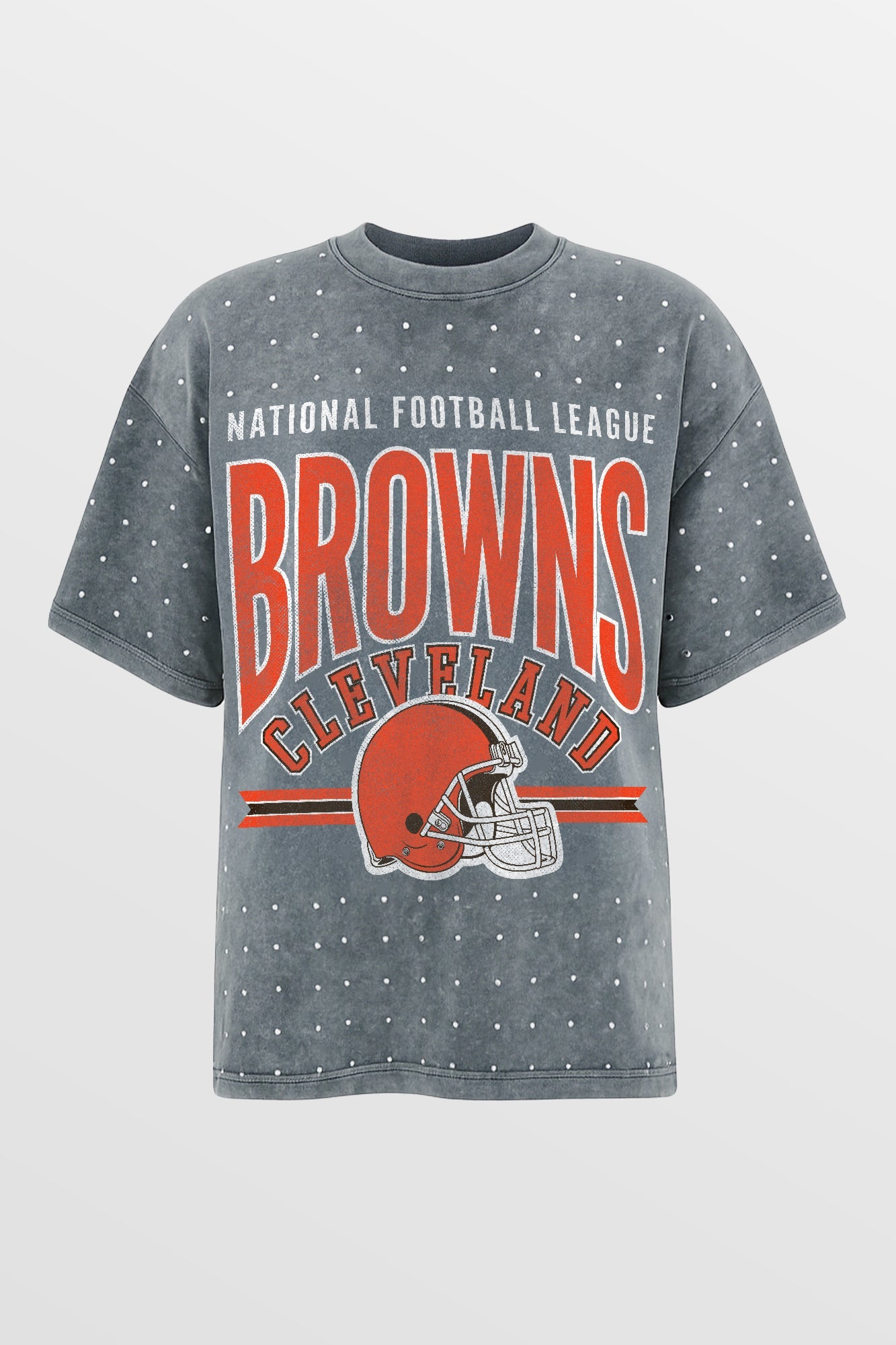 CLEVELAND BROWNS PRIME SHINE MINI RHINESTONE SHORT SLEEVE CLASSIC TEE BY RANDI MAHOMES
