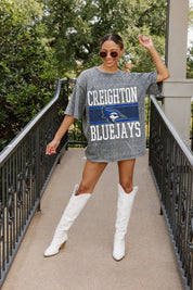 CREIGHTON BLUEJAYS ON THE BALL MINI RHINESTONE SHORT SLEEVE CLASSIC TEE