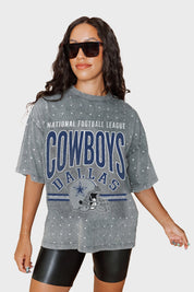 DALLAS COWBOYS PRIME SHINE MINI RHINESTONE SHORT SLEEVE CLASSIC TEE BY RANDI MAHOMES