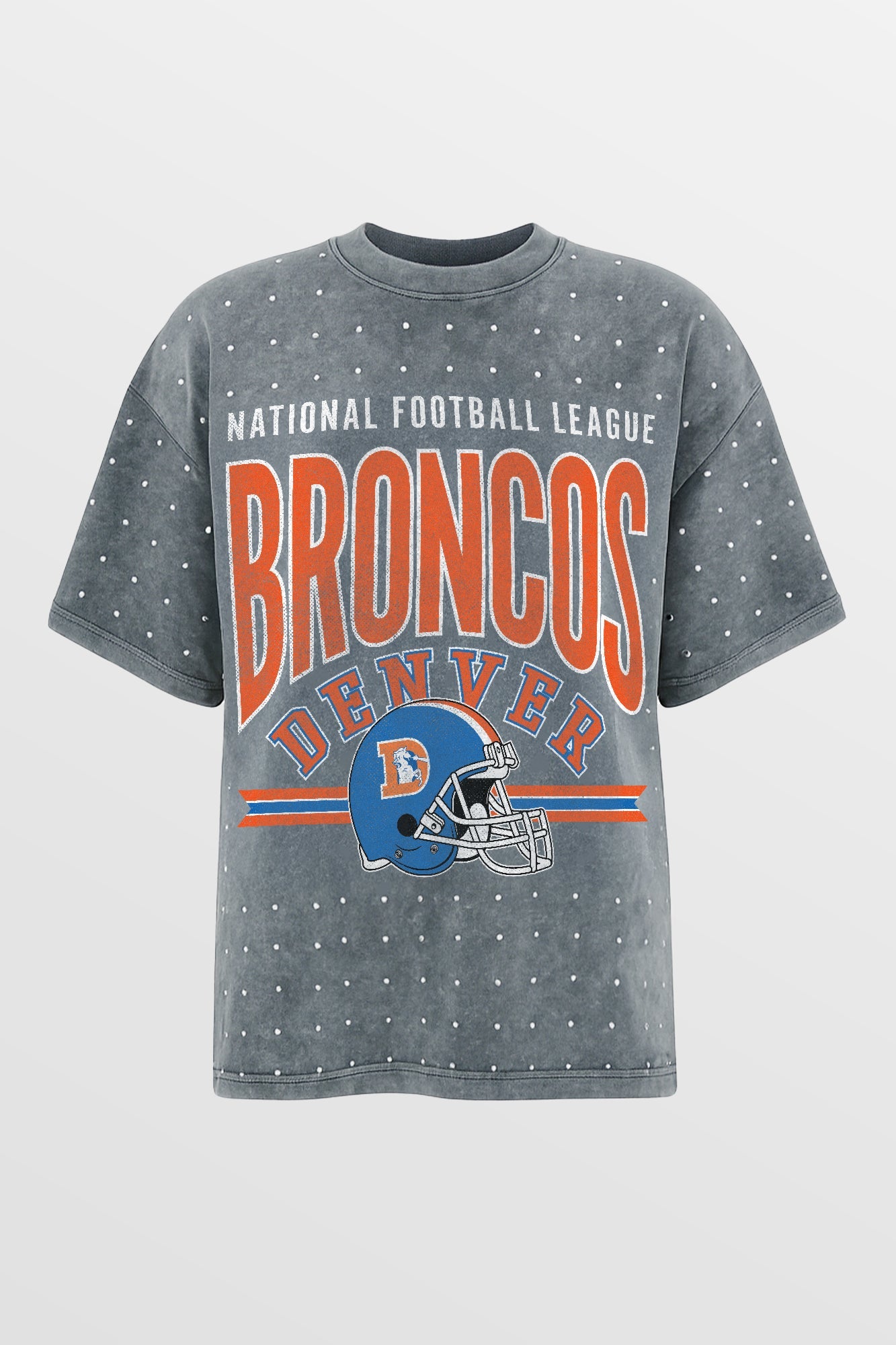 DENVER BRONCOS PRIME SHINE MINI RHINESTONE SHORT SLEEVE CLASSIC TEE BY RANDI MAHOMES