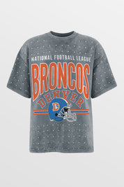 DENVER BRONCOS PRIME SHINE MINI RHINESTONE SHORT SLEEVE CLASSIC TEE BY RANDI MAHOMES