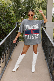 DUQUESNE UNIVERSITY DUKES ON THE BALL MINI RHINESTONE SHORT SLEEVE CLASSIC TEE