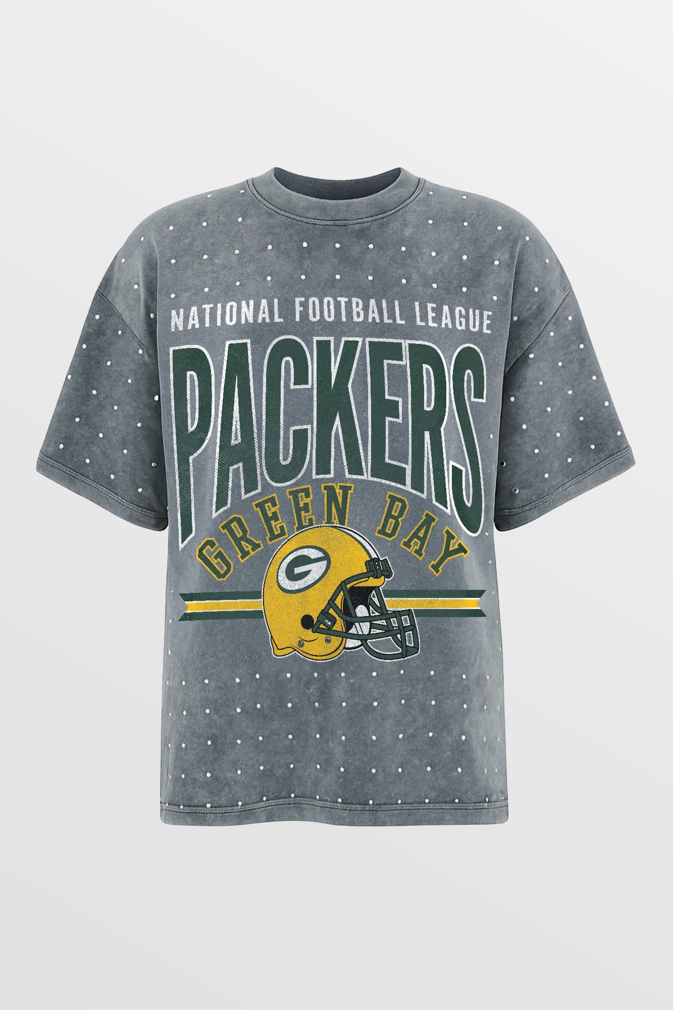 GREEN BAY PACKERS PRIME SHINE MINI RHINESTONE SHORT SLEEVE CLASSIC TEE BY RANDI MAHOMES