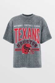 HOUSTON TEXANS PRIME SHINE MINI RHINESTONE SHORT SLEEVE CLASSIC TEE BY RANDI MAHOMES