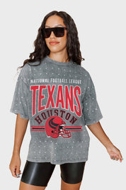 HOUSTON TEXANS PRIME SHINE MINI RHINESTONE SHORT SLEEVE CLASSIC TEE BY RANDI MAHOMES