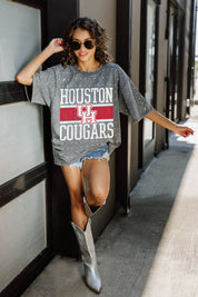 HOUSTON COUGARS ON THE BALL MINI RHINESTONE SHORT SLEEVE CLASSIC TEE
