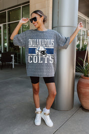 INDIANAPOLIS COLTS ON THE BALL MINI RHINESTONE SHORT SLEEVE CLASSIC TEE
