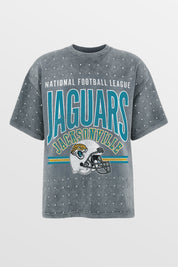 JACKSONVILLE JAGUARS PRIME SHINE MINI RHINESTONE SHORT SLEEVE CLASSIC TEE BY RANDI MAHOMES