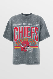 KANSAS CITY CHIEFS PRIME SHINE MINI RHINESTONE SHORT SLEEVE CLASSIC TEE BY RANDI MAHOMES
