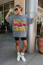 KANSAS CITY CHIEFS ON THE BALL MINI RHINESTONE SHORT SLEEVE CLASSIC TEE