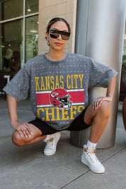 KANSAS CITY CHIEFS ON THE BALL MINI RHINESTONE SHORT SLEEVE CLASSIC TEE