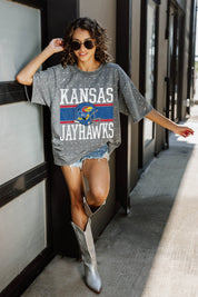 KANSAS JAYHAWKS ON THE BALL MINI RHINESTONE SHORT SLEEVE CLASSIC TEE