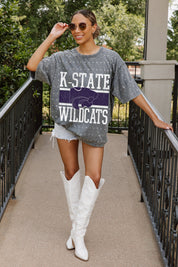 KANSAS STATE WILDCATS ON THE BALL MINI RHINESTONE SHORT SLEEVE CLASSIC TEE