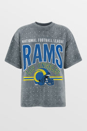 LOS ANGELES RAMS PRIME SHINE MINI RHINESTONE SHORT SLEEVE CLASSIC TEE BY RANDI MAHOMES