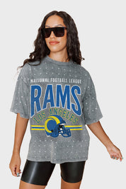 LOS ANGELES RAMS PRIME SHINE MINI RHINESTONE SHORT SLEEVE CLASSIC TEE BY RANDI MAHOMES