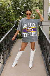 LSU TIGERS ON THE BALL MINI RHINESTONE SHORT SLEEVE CLASSIC TEE