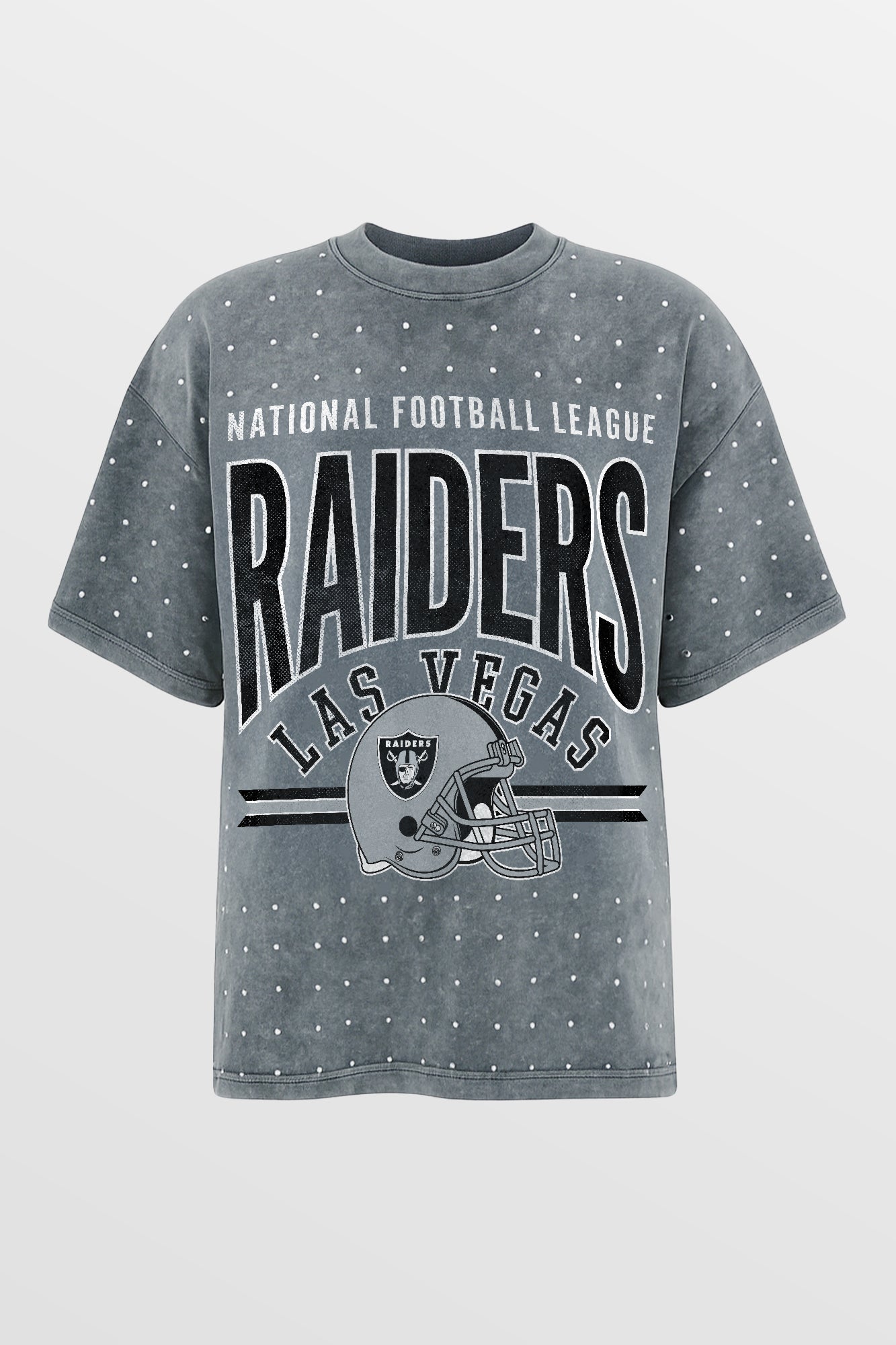 LAS VEGAS RAIDERS PRIME SHINE MINI RHINESTONE SHORT SLEEVE CLASSIC TEE BY RANDI MAHOMES