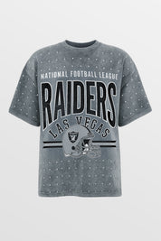 LAS VEGAS RAIDERS PRIME SHINE MINI RHINESTONE SHORT SLEEVE CLASSIC TEE BY RANDI MAHOMES