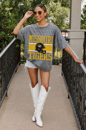 MISSOURI TIGERS ON THE BALL MINI RHINESTONE SHORT SLEEVE CLASSIC TEE