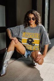 MISSOURI TIGERS ON THE BALL MINI RHINESTONE SHORT SLEEVE CLASSIC TEE