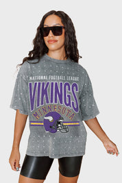 MINNESOTA VIKINGS PRIME SHINE MINI RHINESTONE SHORT SLEEVE CLASSIC TEE BY RANDI MAHOMES