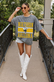 NORTHERN ARIZONA LUMBERJACKS ON THE BALL MINI RHINESTONE SHORT SLEEVE CLASSIC TEE