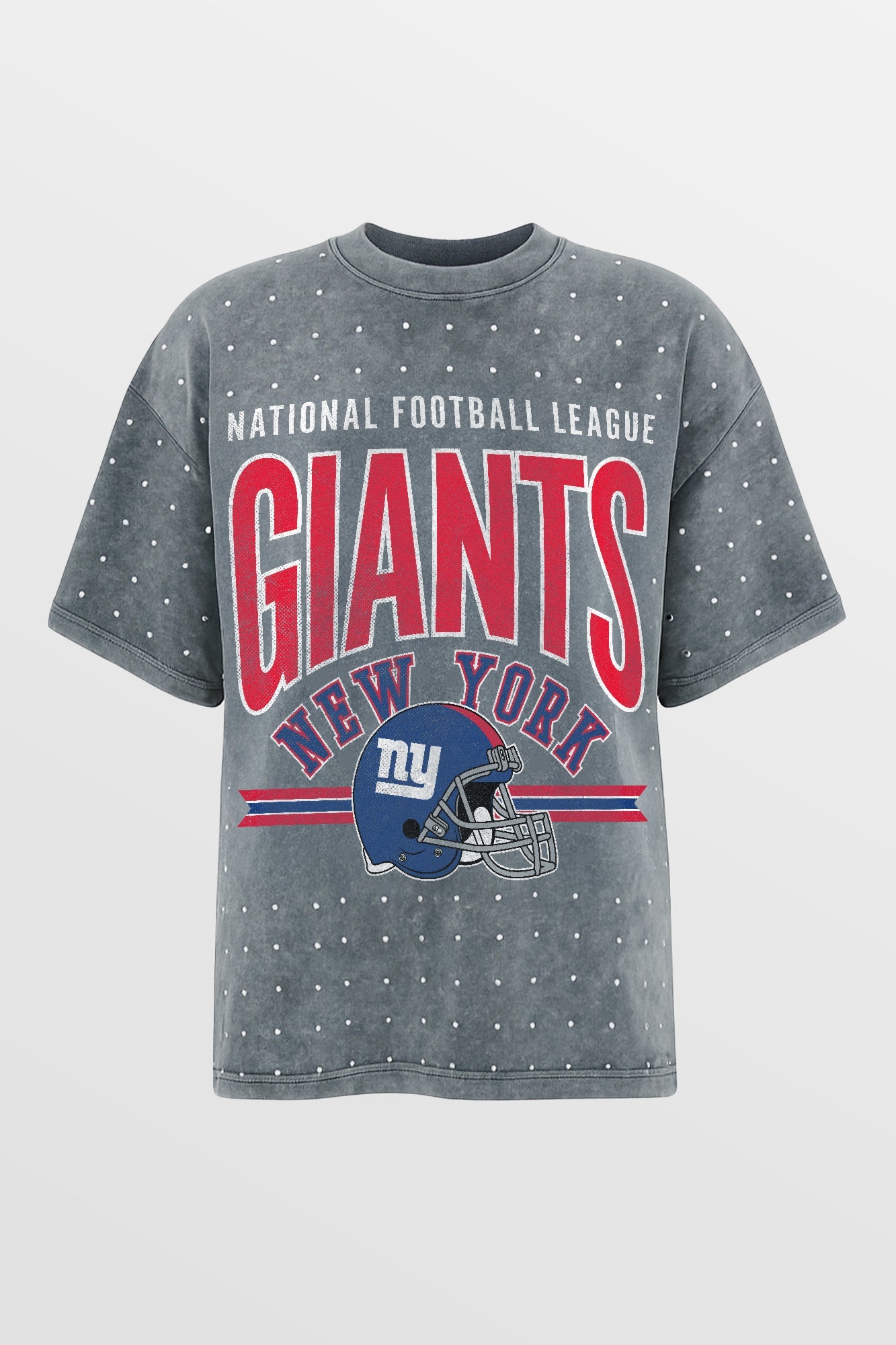 NEW YORK GIANTS PRIME SHINE MINI RHINESTONE SHORT SLEEVE CLASSIC TEE BY RANDI MAHOMES