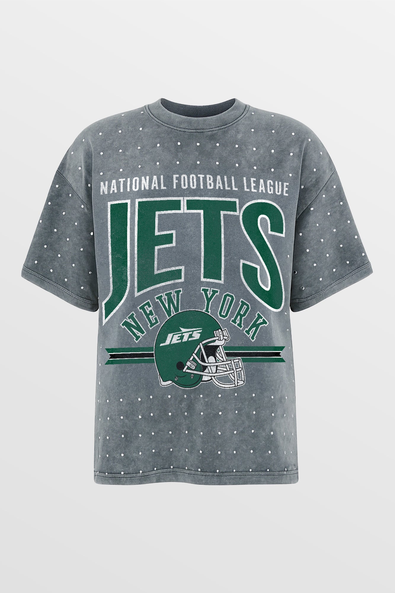 NEW YORK JETS PRIME SHINE MINI RHINESTONE SHORT SLEEVE CLASSIC TEE BY RANDI MAHOMES