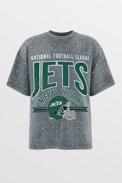 NEW YORK JETS PRIME SHINE MINI RHINESTONE SHORT SLEEVE CLASSIC TEE BY RANDI MAHOMES