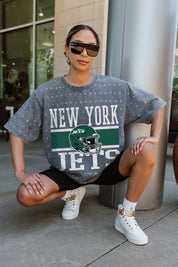 NEW YORK JETS ON THE BALL MINI RHINESTONE SHORT SLEEVE CLASSIC TEE