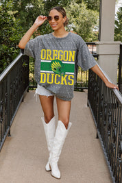 OREGON DUCKS ON THE BALL MINI RHINESTONE SHORT SLEEVE CLASSIC TEE
