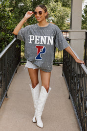PENNSYLVANIA QUAKERS ON THE BALL MINI RHINESTONE SHORT SLEEVE CLASSIC TEE