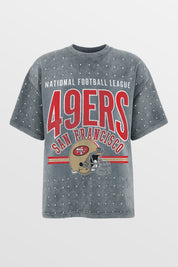 SAN FRANCISCO 49ERS PRIME SHINE MINI RHINESTONE SHORT SLEEVE CLASSIC TEE BY RANDI MAHOMES