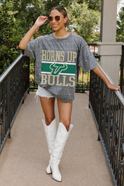 SOUTH FLORIDA BULLS ON THE BALL MINI RHINESTONE SHORT SLEEVE CLASSIC TEE