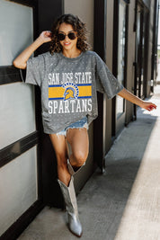 SAN JOSE STATE SPARTANS ON THE BALL MINI RHINESTONE SHORT SLEEVE CLASSIC TEE