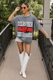 TEXAS TECH RED RAIDERS ON THE BALL MINI RHINESTONE SHORT SLEEVE CLASSIC TEE