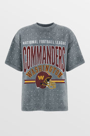 WASHINGTON COMMANDERS PRIME SHINE MINI RHINESTONE SHORT SLEEVE CLASSIC TEE BY RANDI MAHOMES