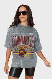 WASHINGTON COMMANDERS PRIME SHINE MINI RHINESTONE SHORT SLEEVE CLASSIC TEE BY RANDI MAHOMES