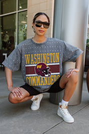 WASHINGTON COMMANDERS ON THE BALL MINI RHINESTONE SHORT SLEEVE CLASSIC TEE