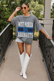 WEST FLORIDA ARGONAUTS ON THE BALL MINI RHINESTONE SHORT SLEEVE CLASSIC TEE