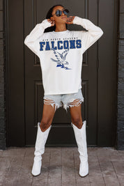 AIR FORCE FALCONS BIG GOALS OVERSIZED LONG SLEEVE TEE WITH RIBBED NECKLINE AND CUFFS