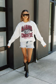 ALABAMA CRIMSON TIDE TIME OUT OVERSIZED LONG SLEEVE TEE WITH RIBBED NECKLINE AND CUFFS