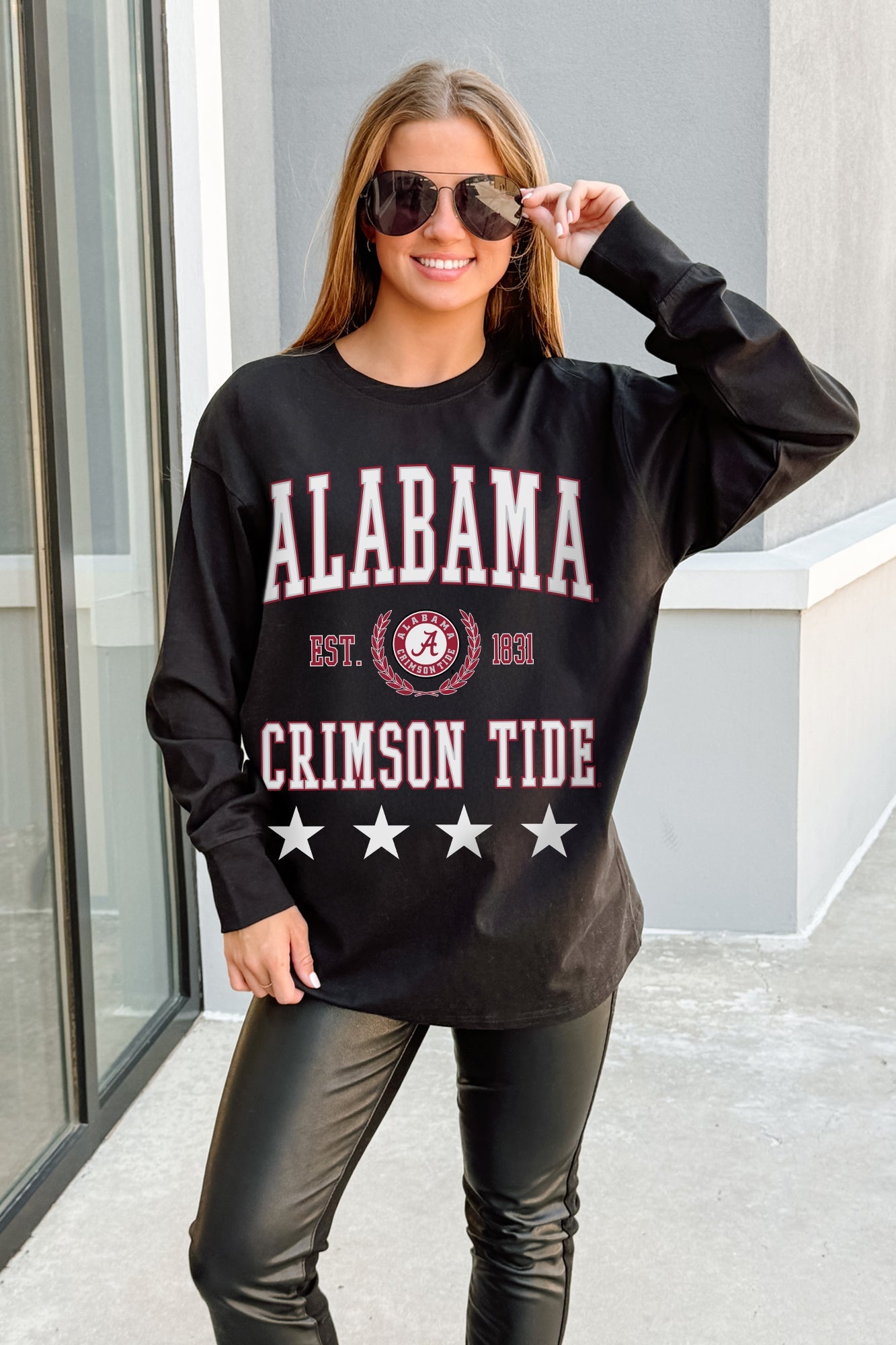 ALABAMA CRIMSON TIDE EVERYDAY STAR ESSENTIAL RELAXED FIT LONG SLEEVE TEE